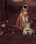 Jean antoine Watteau Vergnegen im Freien (Amusements champetres), Detail oil painting on canvas